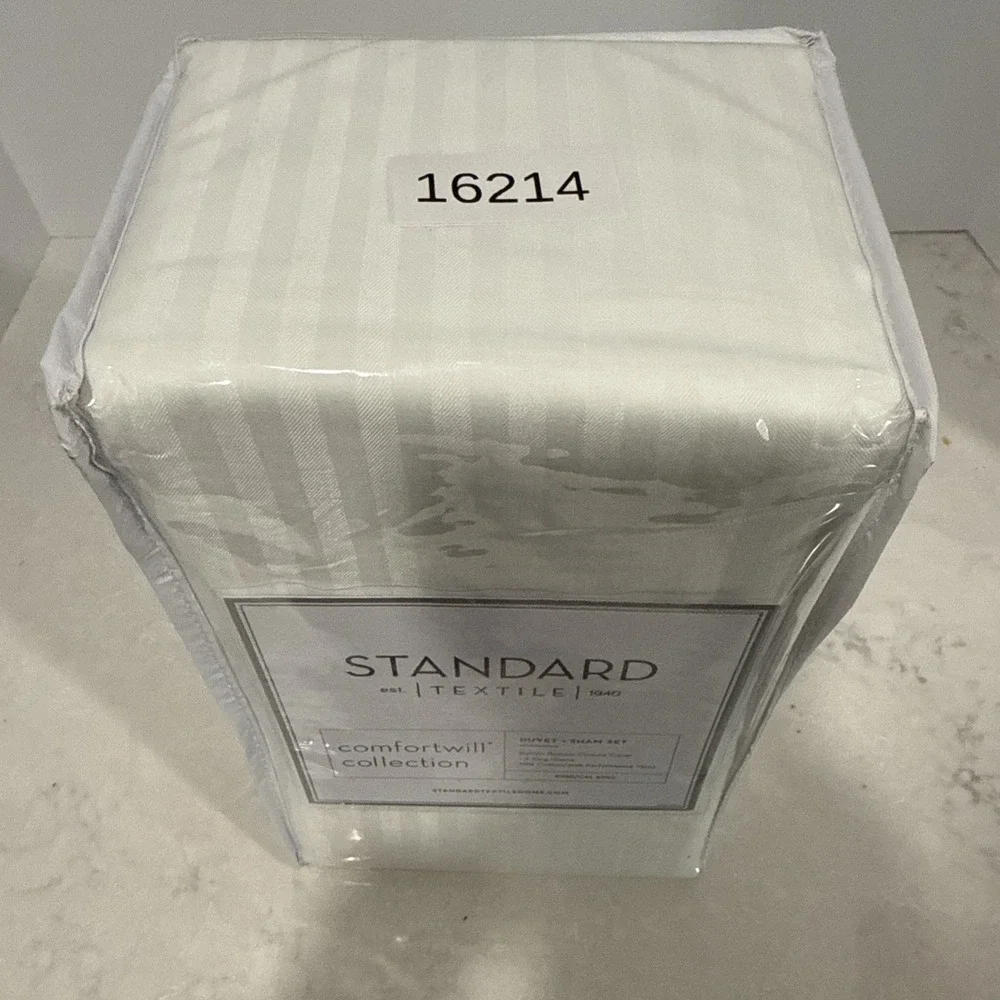 Standard Textile Linen Duvet Set King/Cal King Off White Duvet Cover + Sham set